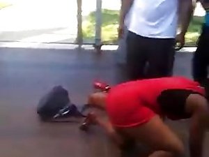 Your mom fighting and her pussy shows