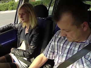 Blonde Street Whore Banged in Car