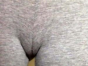 Piss slut wetting her leggings