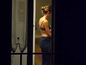 Mom next door in her kitchen