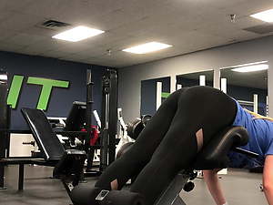 blonde thick ass college pawg with mature mom at gym