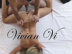Hubby films  how his blonde wife gets a creampie