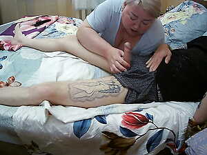 and again, my son-in-law's cock penetrates into my mouth, filling it with sperm